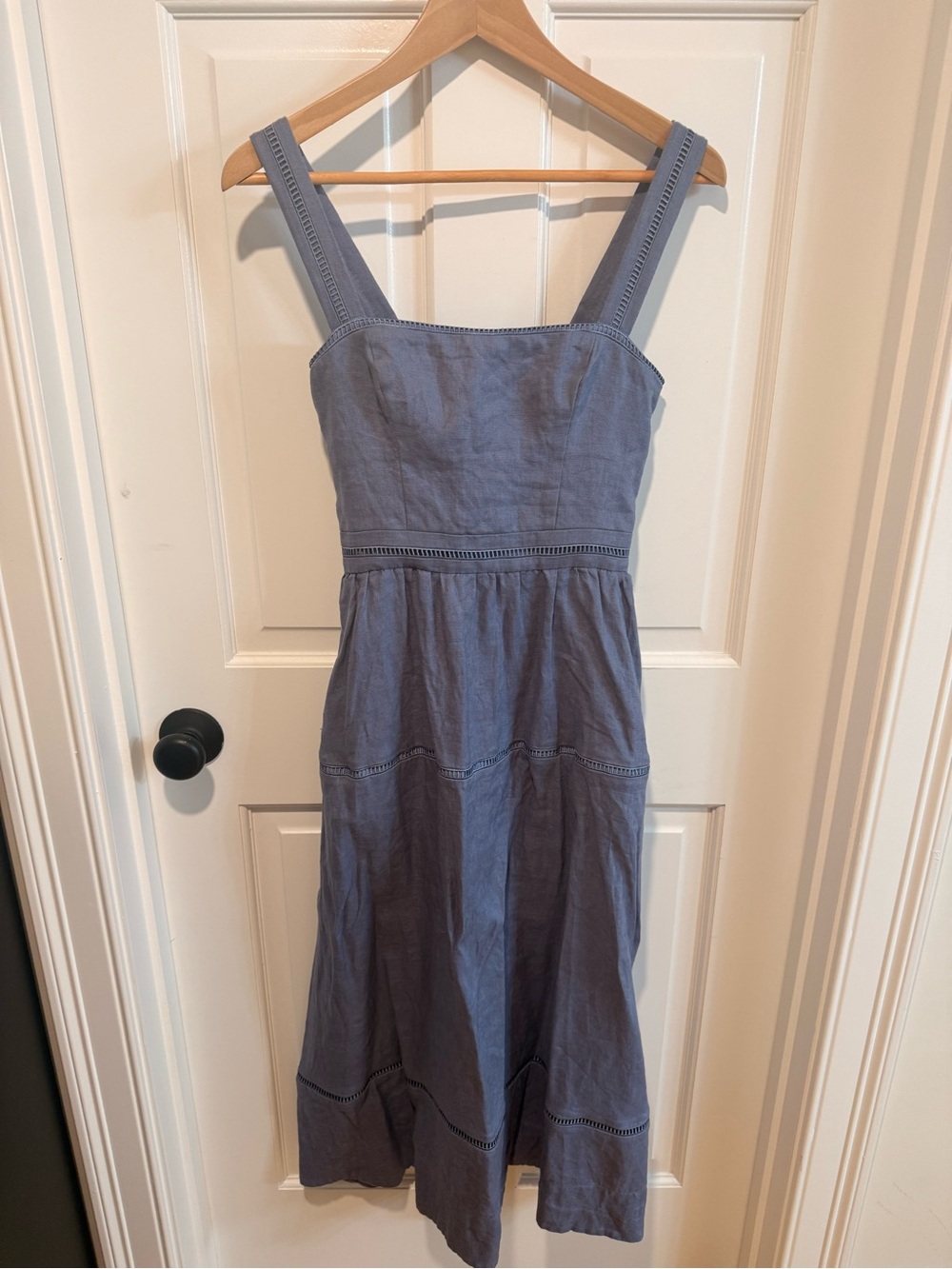 Reformation Everett linen dress in cornflower